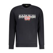 Sweatshirt med logo print og rund hals