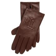 Mahogany Logo Embossed Sheepskin Tech Gloves