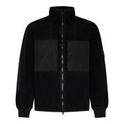 Svart Teddy-Effekt Track Top Jakke