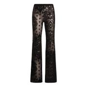 Sort Slim-Fit Jacquard Velvet Bukser