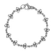 Men's Silver Fleur de Lis Linked Bracelet