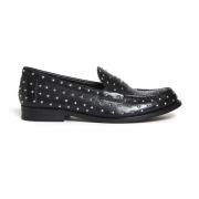 Svart Stud Loafer Klassisk Stil