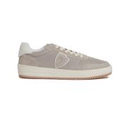 Beige Skinn Sneakers Heve Samling