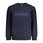 Blå Langarmet Sweatshirt med Trykk