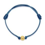 Navy Blue String Bracelet with Gold