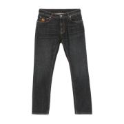 Antrasitt Bomull Denim Jeans