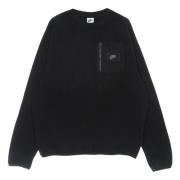 Svart Crewneck Fleece Sweatshirt Sportstøy