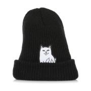 Nermal Ribbed Beanie Svart Lue