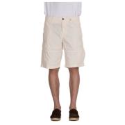 Bomull Bermuda Shorts i Krem