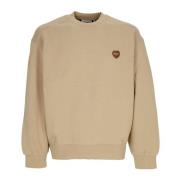 Hjerte Patch Sweatshirt Støvete H Brun