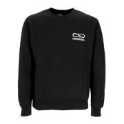 Svart Logo Brodert Crewneck Sweatshirt