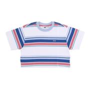 Stripete Cropped Tee Atlantic Blue