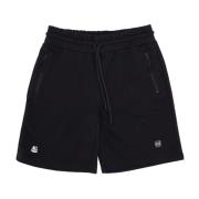 Sort Sweatpant Shorts Elastisk Midje