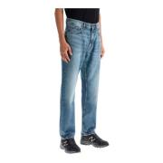 Slitt denim rette ben jeans