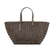 Metallic Finish Square Tote Bag