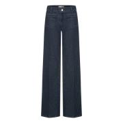 Moderne Rinsed Blå Wide Leg Jeans