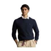 Blue Polo Ralph Lauren Cotton-Cashmere Crewneck Jumper Hunter Navy Gen...