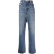 Casual Wide Leg Blå Jeans