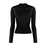 Sort Mockneck 2nd Skin Top