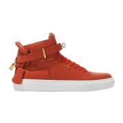 Oransje Skinn High-Top Sneakers med Logo