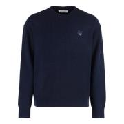 Fox Front Ullblanding Crew-neck Sweater