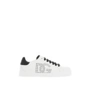 Portofino Skinn Sneakers med Perforert Logo