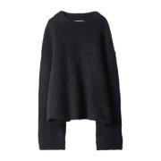 Svart Mohair Oversized Genser