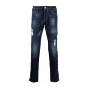 Blå Denim Straight Jeans