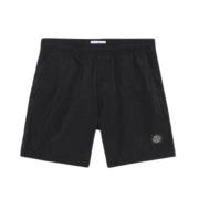 Svart Nylon Svømmeshorts