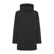 Svart Parka Kåpe Polyester Nero