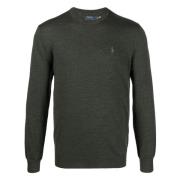 Grønn Ull Langarmet Pullover