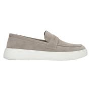 Herre Grå & Beige Ekte Semsket Slip-On Loafers