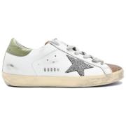 Hvite Croco Print Sneakers med Krystallstjerne