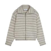 Stripete James Stripe Cardigan Beige/Offwhite