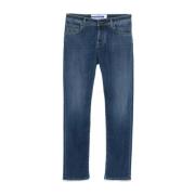 Slim Cut Indigo Blå Denim Jeans