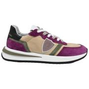 Lav Topp Sneakers Mondial Violet Beige