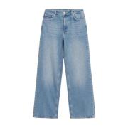 Blå W Wide Jeans Lt. Blue