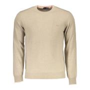 Herre Beige Genser med Logo Broderi