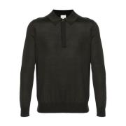 Grønn Merinoull Polosweater