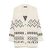 Jacquard V-Neck Cardigan Sweater