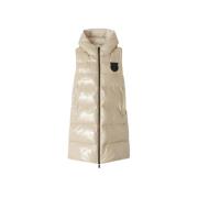 Beige Ermeløs Puffer Vest med hette