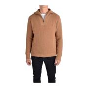 Brun Polo Ralph Lauren Long Sleeve Pullover Genser Half-Zip