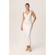 Hvit Nimes Slip Kjole Elegant Maxi