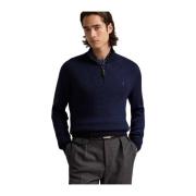 Blå Polo Ralph Lauren Washable Wool Quarter-Zip Sweater Genser Half-Zi...