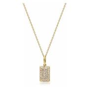 Women's Gold CZ Tag Necklace