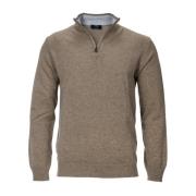 Klassisk Half Zip Genser Taupe