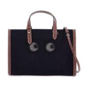 Mini Tote Bag med Eyes Patches