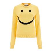 Smiley Mønster Crew Neck Strikkeplagg