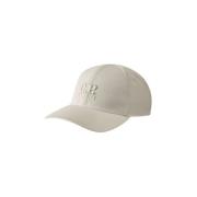 Hvit Logo Cap i Gabardine Stoff