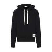 Svart Bomull Hettegenser Sweatshirt